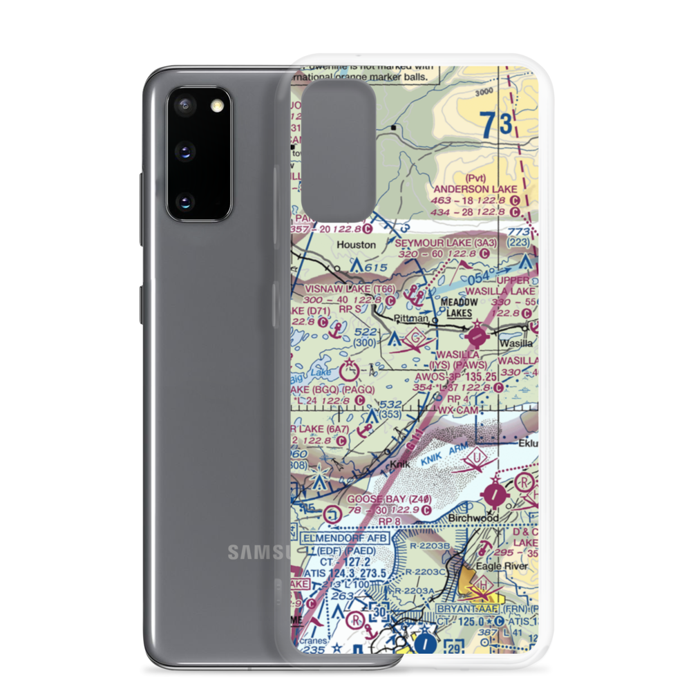 Misty Lake Seaplane Base (AA11) VFR Sectional Samsung Case Samsung Galaxy S20 model shown