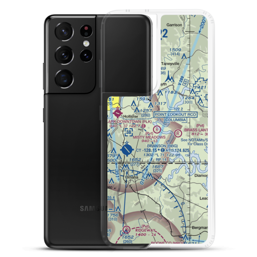 Misty Meadows Airport (MO65) VFR Sectional Samsung Case Samsung Galaxy S21 Ultra model shown