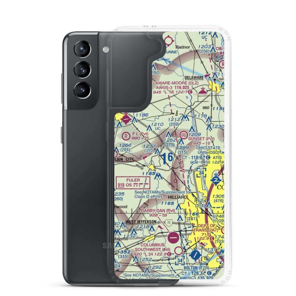 Mitchell Airport (6OI5) VFR Sectional Samsung Case Samsung Galaxy S21 model shown