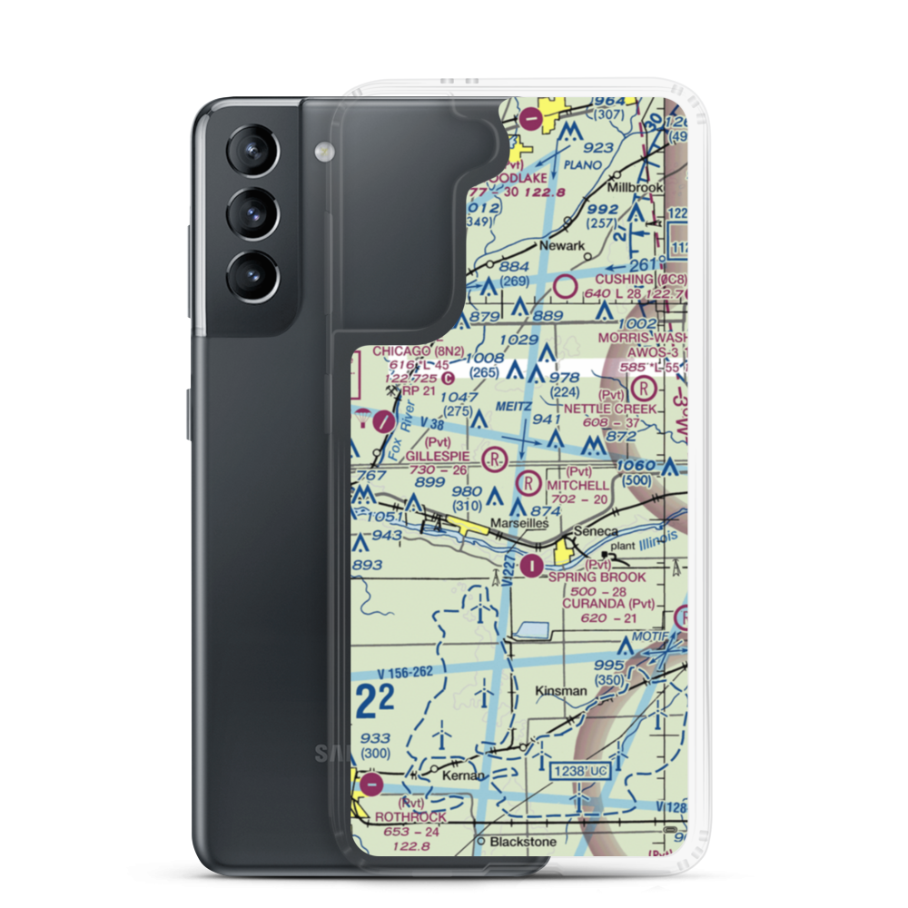 Mitchell RLA Restricted Landing Area (67IL) VFR Sectional Samsung Case Samsung Galaxy S21 model shown
