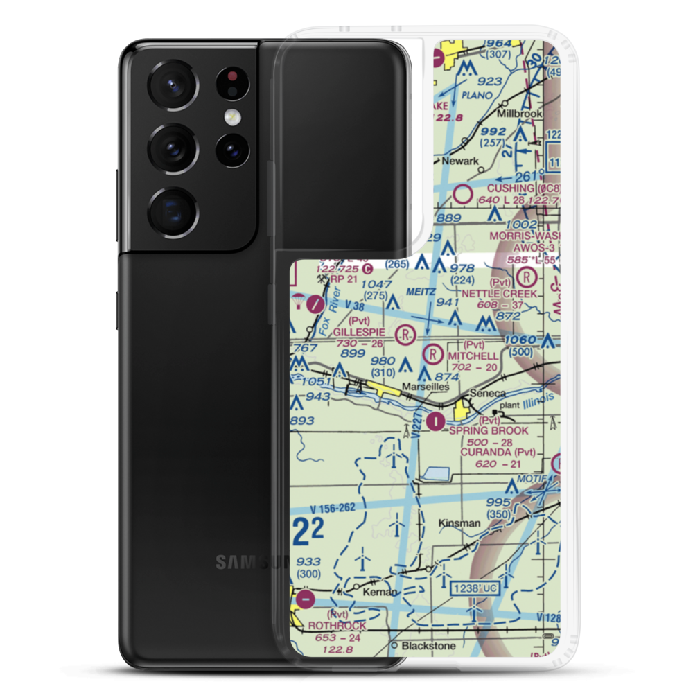 Mitchell RLA Restricted Landing Area (67IL) VFR Sectional Samsung Case Samsung Galaxy S21 Ultra model shown