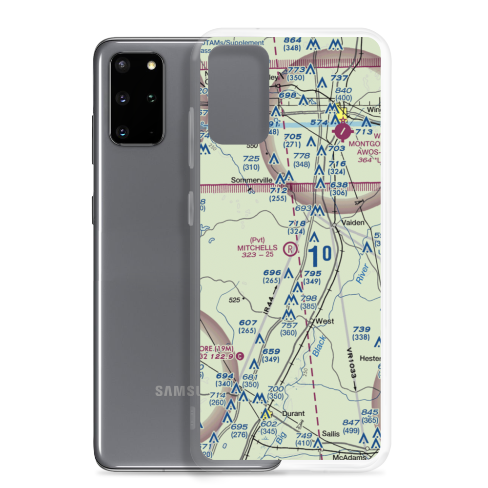 Mitchell's Airport (3MS5) VFR Sectional Samsung Case Samsung Galaxy S20 Plus model shown