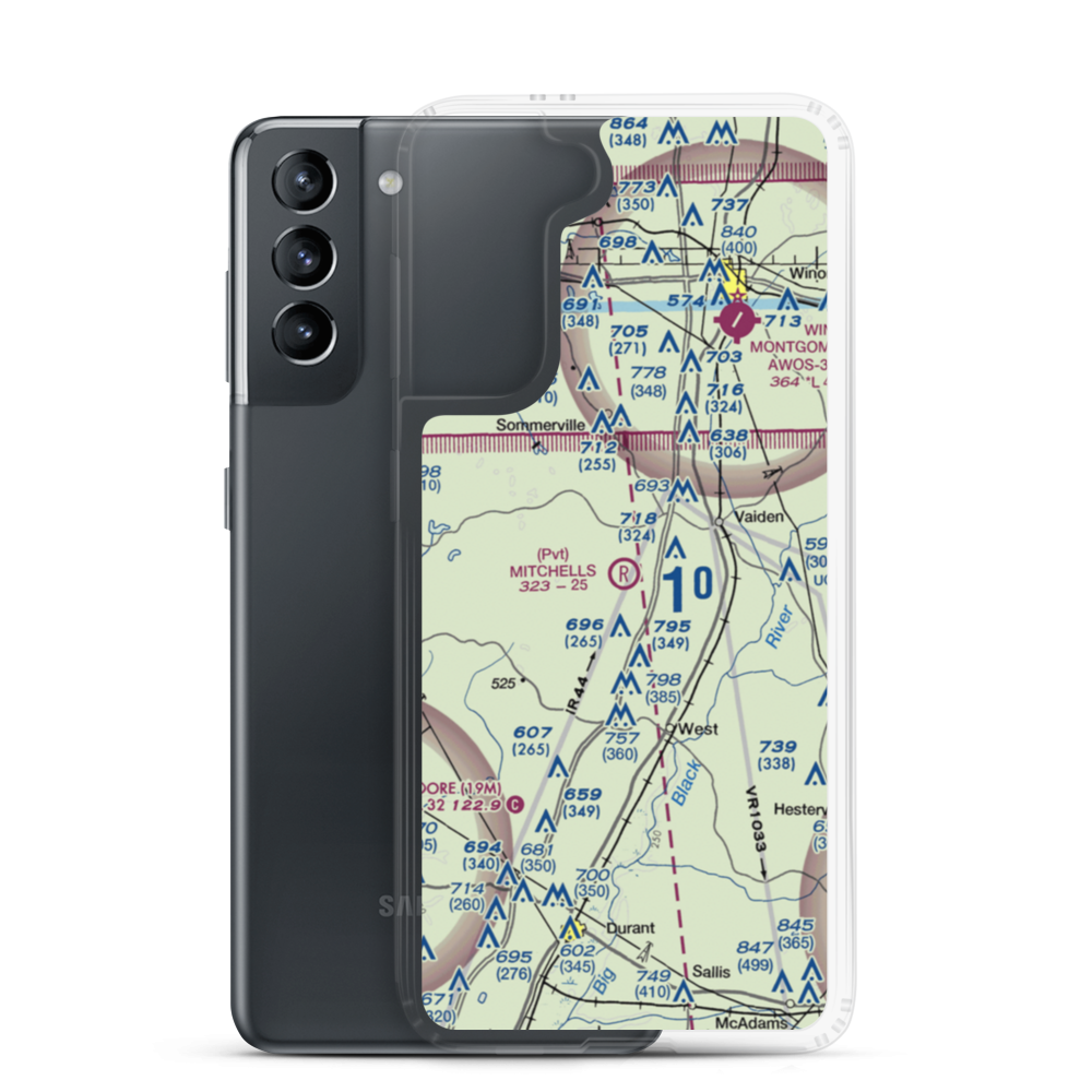 Mitchell's Airport (3MS5) VFR Sectional Samsung Case Samsung Galaxy S21 model shown