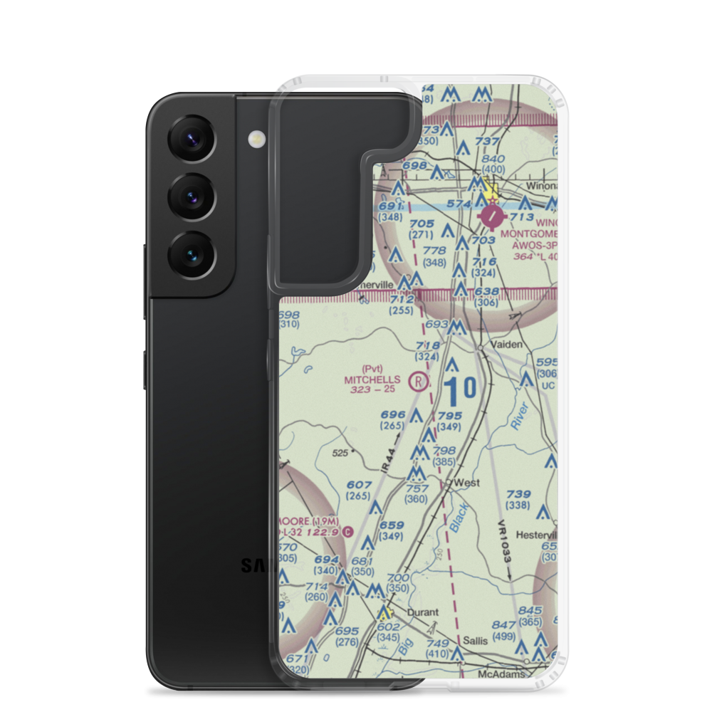Mitchell's Airport (3MS5) VFR Sectional Samsung Case Samsung Galaxy S22 model shown