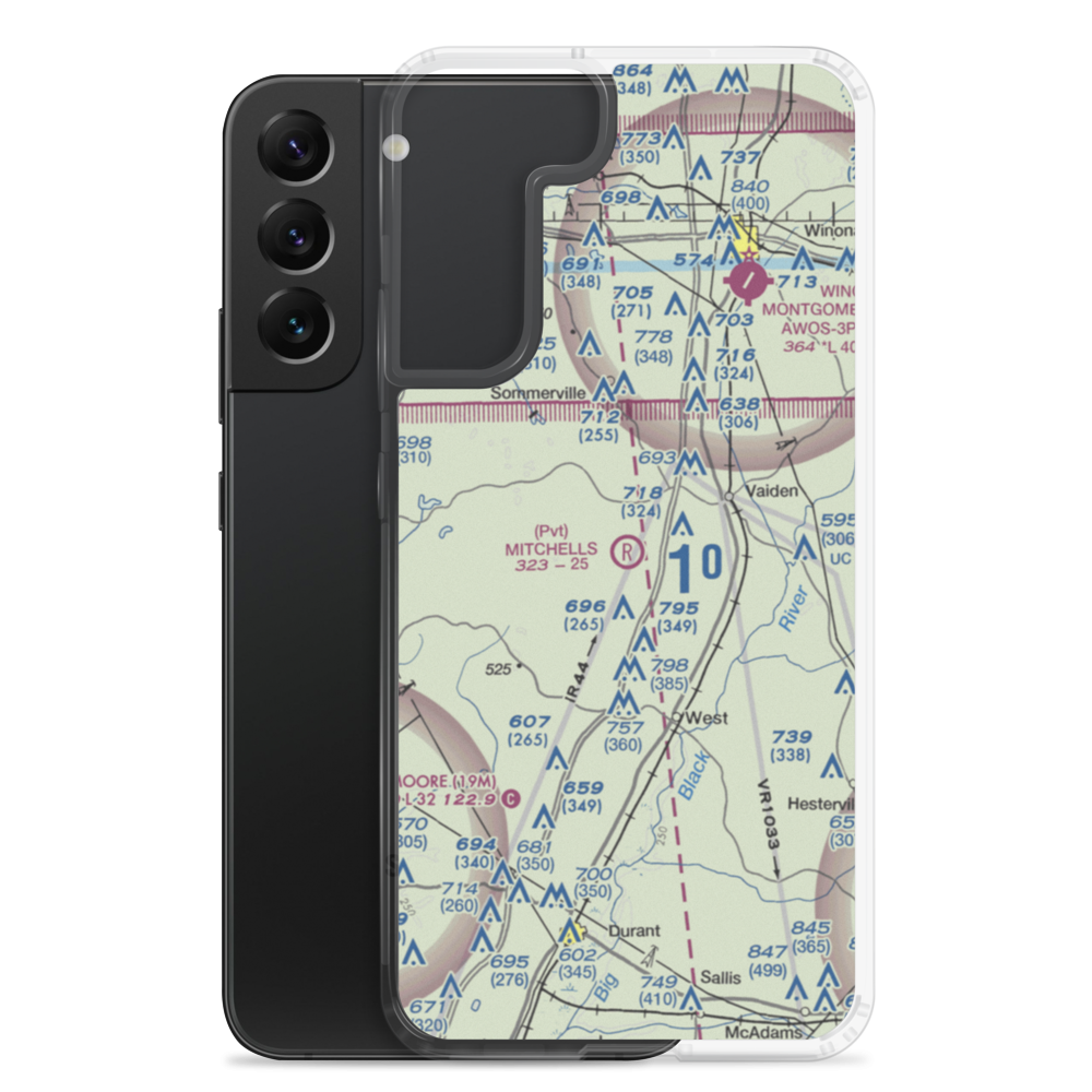 Mitchell's Airport (3MS5) VFR Sectional Samsung Case Samsung Galaxy S22 Plus model shown