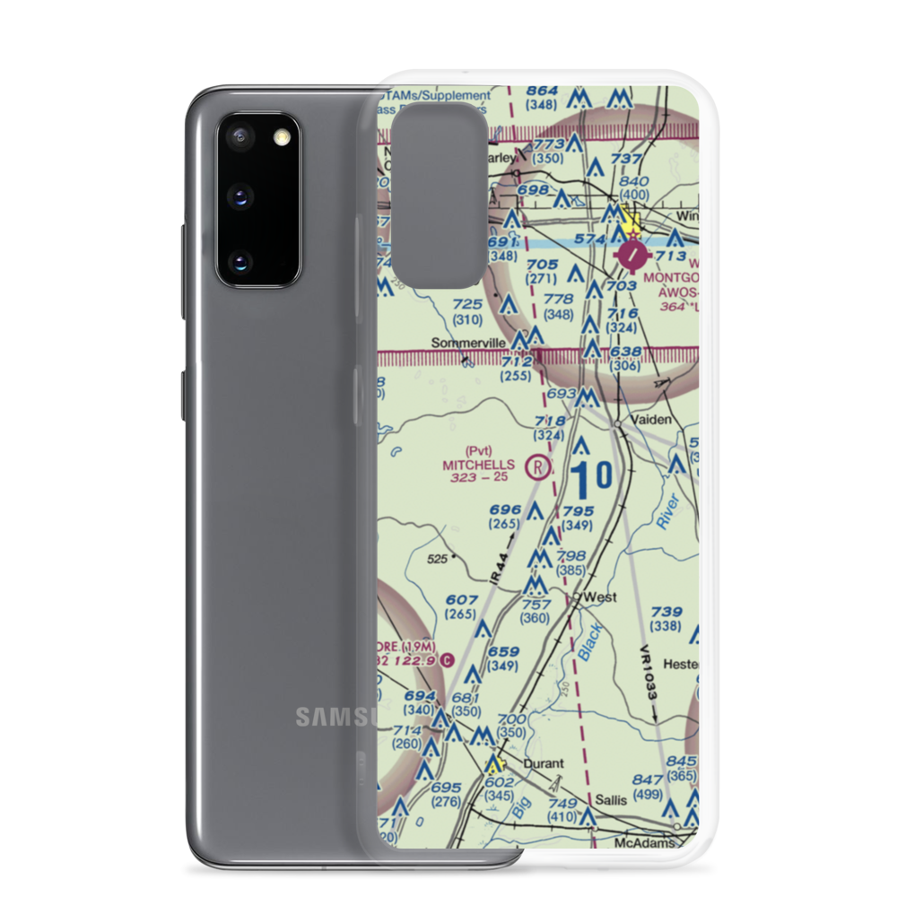 Mitchell's Airport (3MS5) VFR Sectional Samsung Case Samsung Galaxy S20 model shown