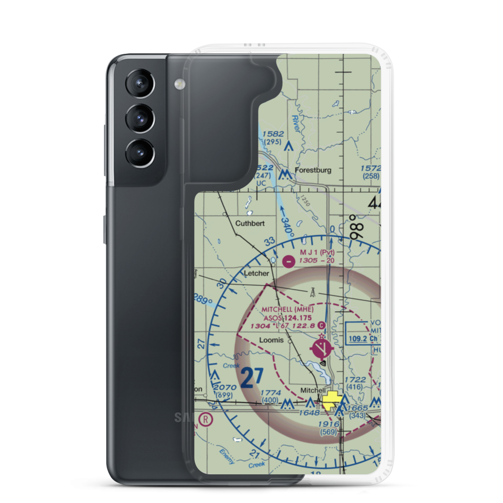 Mj Aviation I Airport (SD01) VFR Sectional Samsung Case Samsung Galaxy S21 model shown