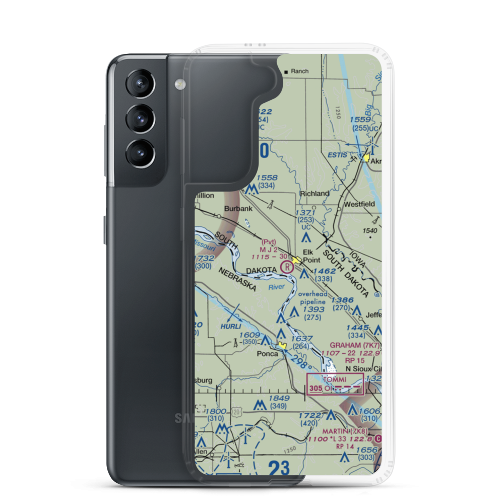 Mj Aviation Ii Airport (SD00) VFR Sectional Samsung Case Samsung Galaxy S21 model shown