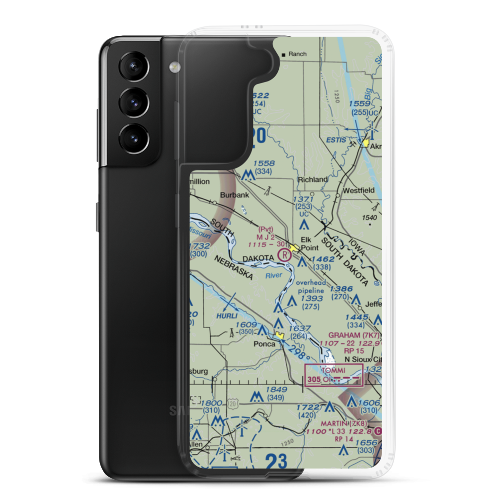 Mj Aviation Ii Airport (SD00) VFR Sectional Samsung Case Samsung Galaxy S21 Plus model shown