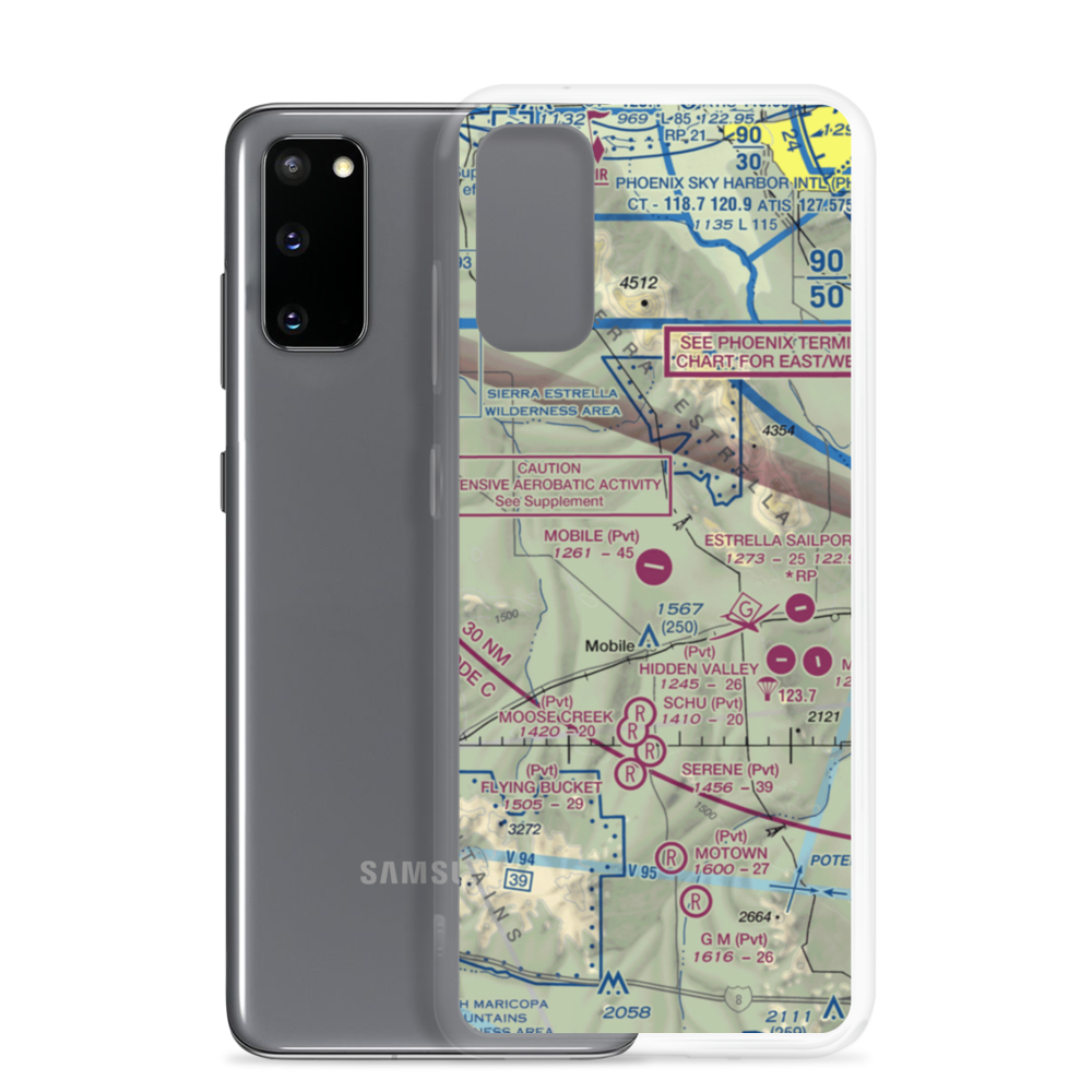 Mobile Airport (1AZ0) VFR Sectional Samsung Case Samsung Galaxy S20 model shown