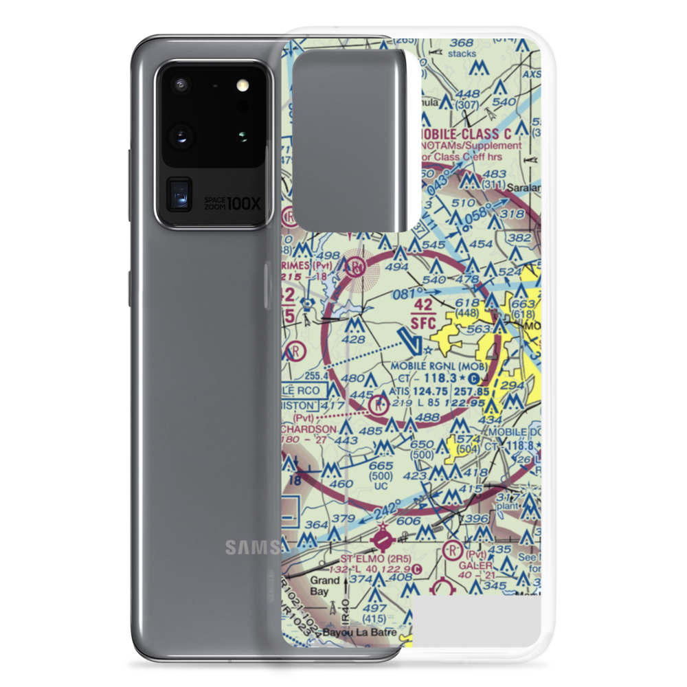 Mobile Regional Airport (MOB) VFR Sectional Samsung Case Samsung Galaxy S20 Ultra model shown