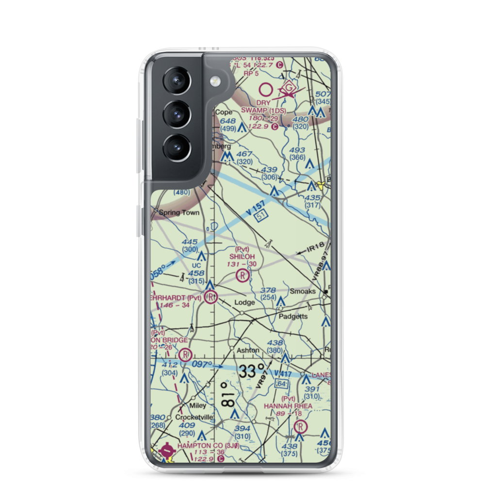 Moccasin Creek Airport (51SC) VFR Sectional Samsung Case Samsung Galaxy S21 model shown