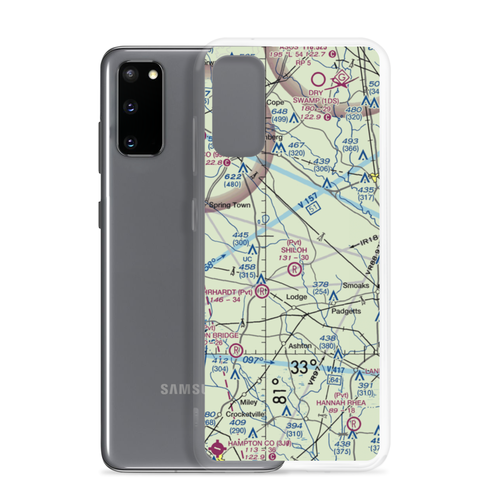 Moccasin Creek Airport (51SC) VFR Sectional Samsung Case Samsung Galaxy S20 model shown