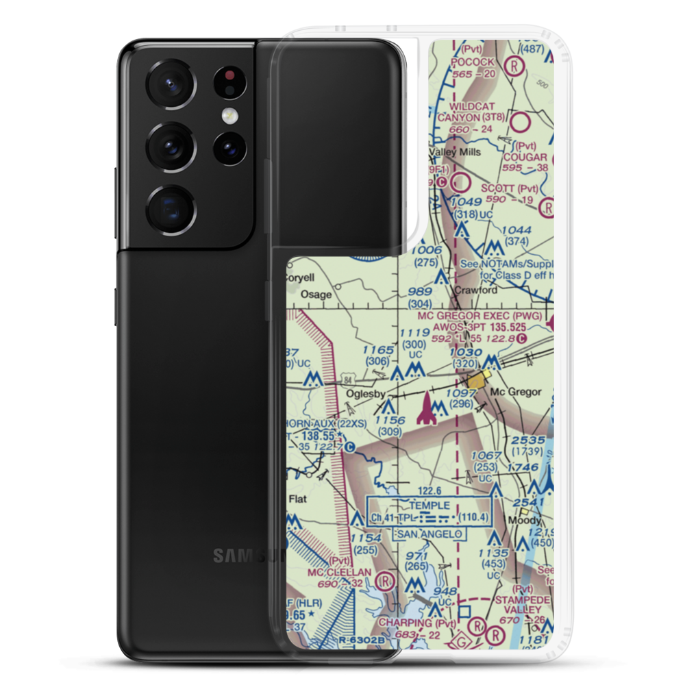 Mockingbird Hill Airport (TE84) VFR Sectional Samsung Case Samsung Galaxy S21 Ultra model shown