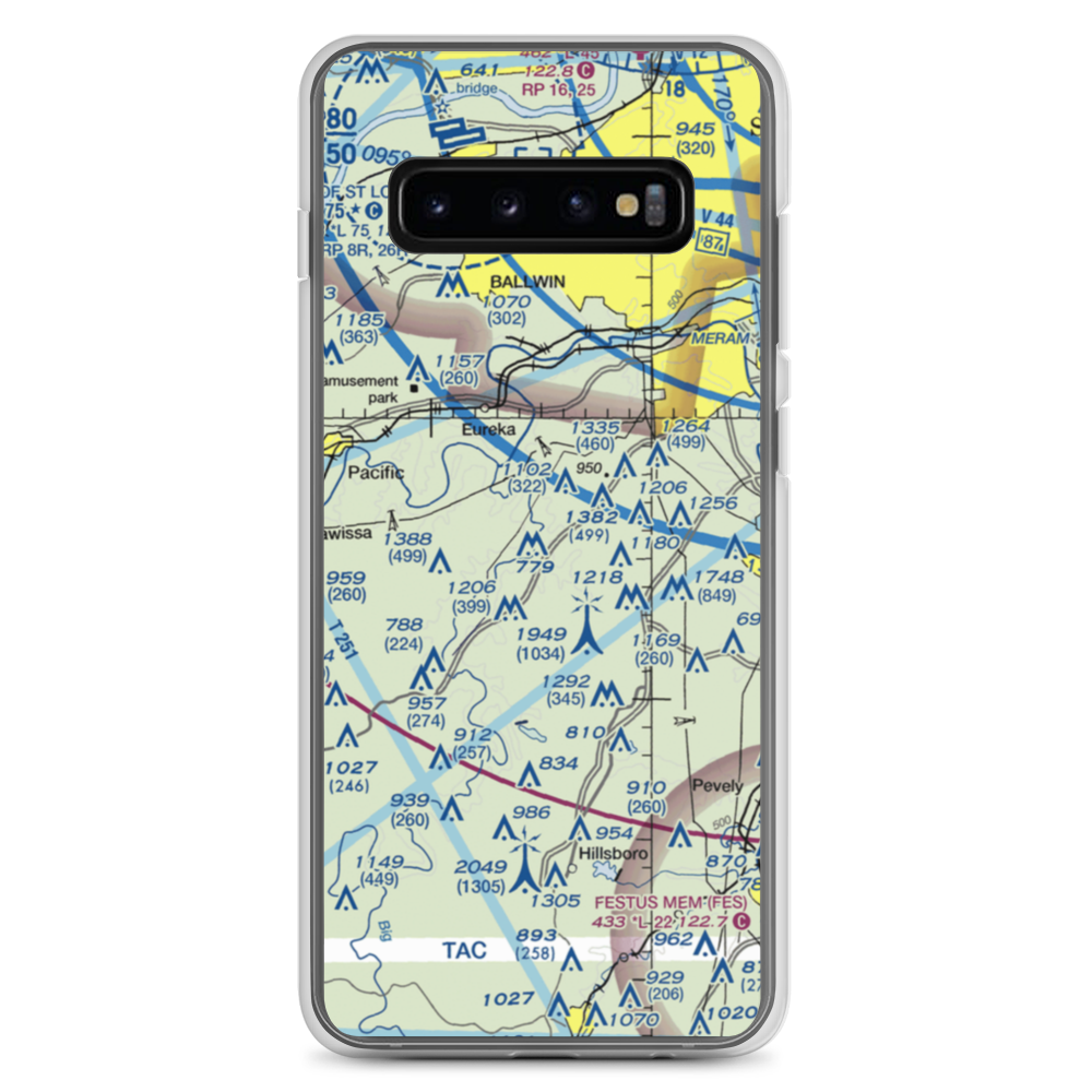 Moders Airport (MO03) VFR Sectional Samsung Case Samsung Galaxy S10+ model shown