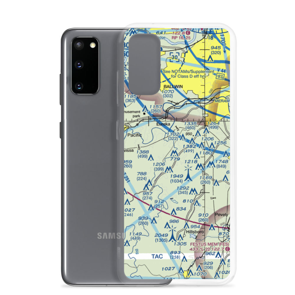Moders Airport (MO03) VFR Sectional Samsung Case Samsung Galaxy S20 model shown