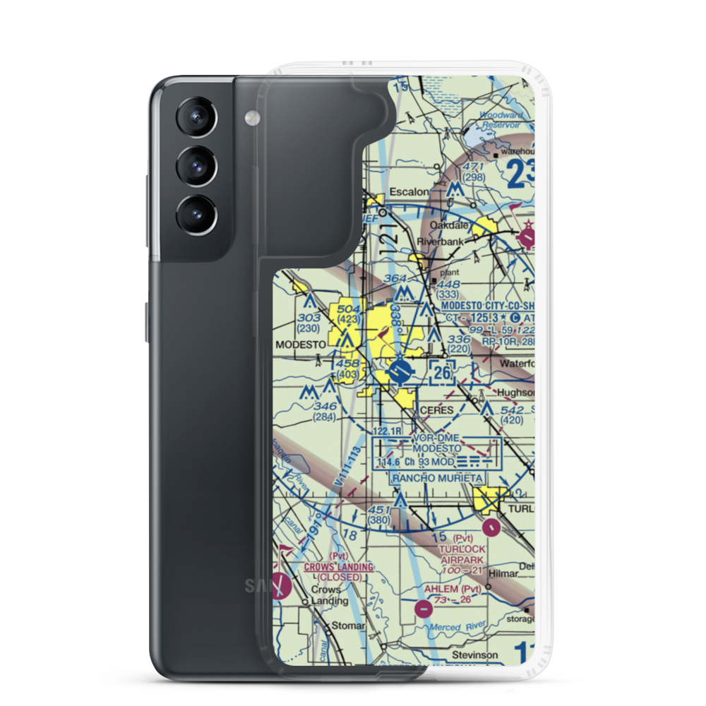 Modesto City Co-Harry Sham Field (MOD) VFR Sectional Samsung Case Samsung Galaxy S21 model shown