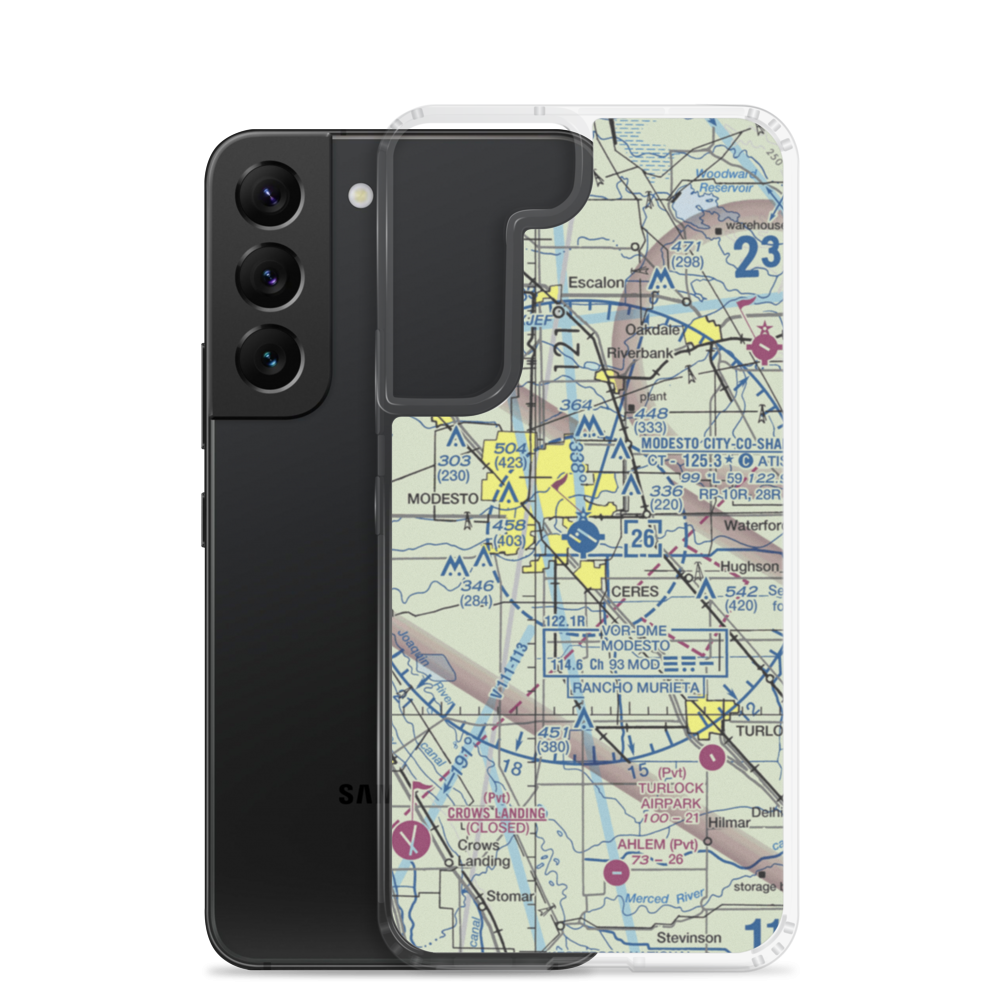 Modesto City Co-Harry Sham Field (MOD) VFR Sectional Samsung Case Samsung Galaxy S22 model shown