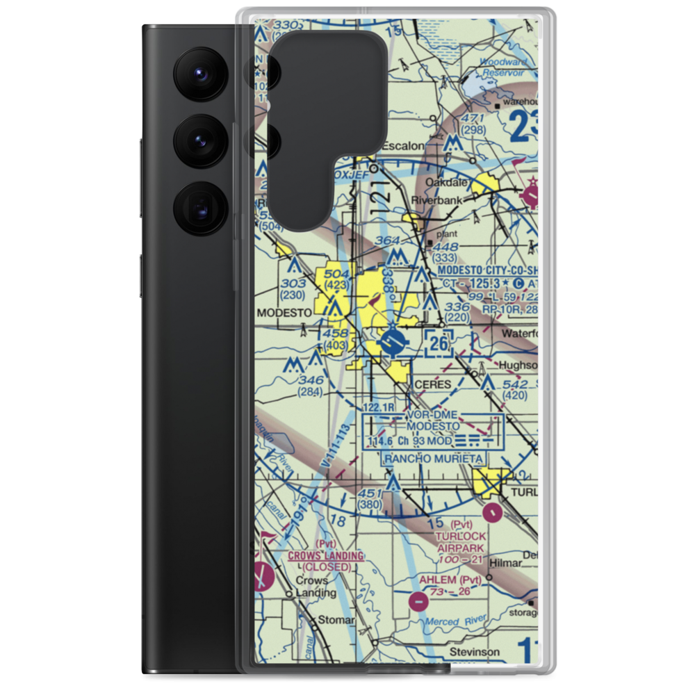 Modesto City Co-Harry Sham Field (MOD) VFR Sectional Samsung Case Samsung Galaxy S22 Ultra model shown