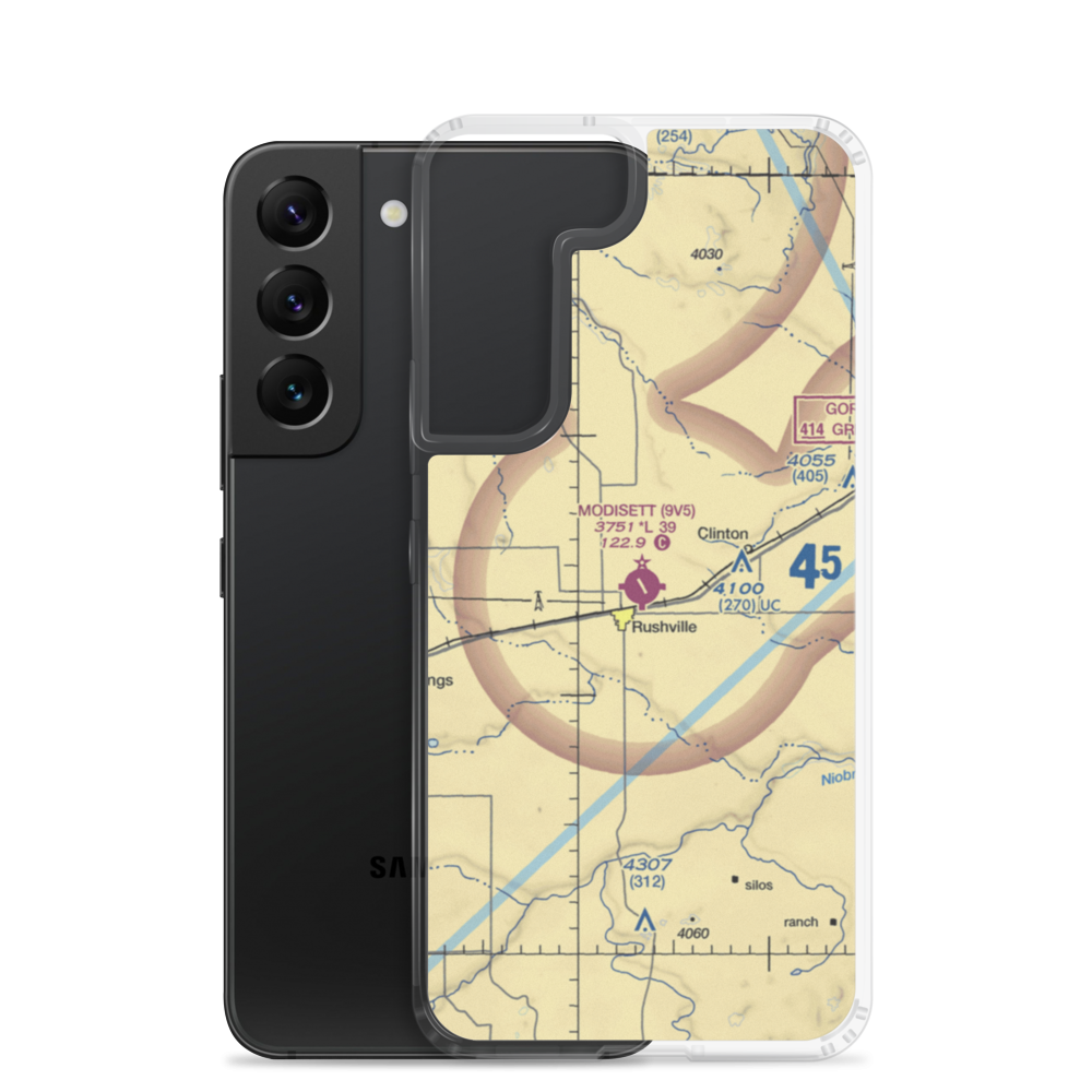Modisett Airport (9V5) VFR Sectional Samsung Case Samsung Galaxy S22 model shown