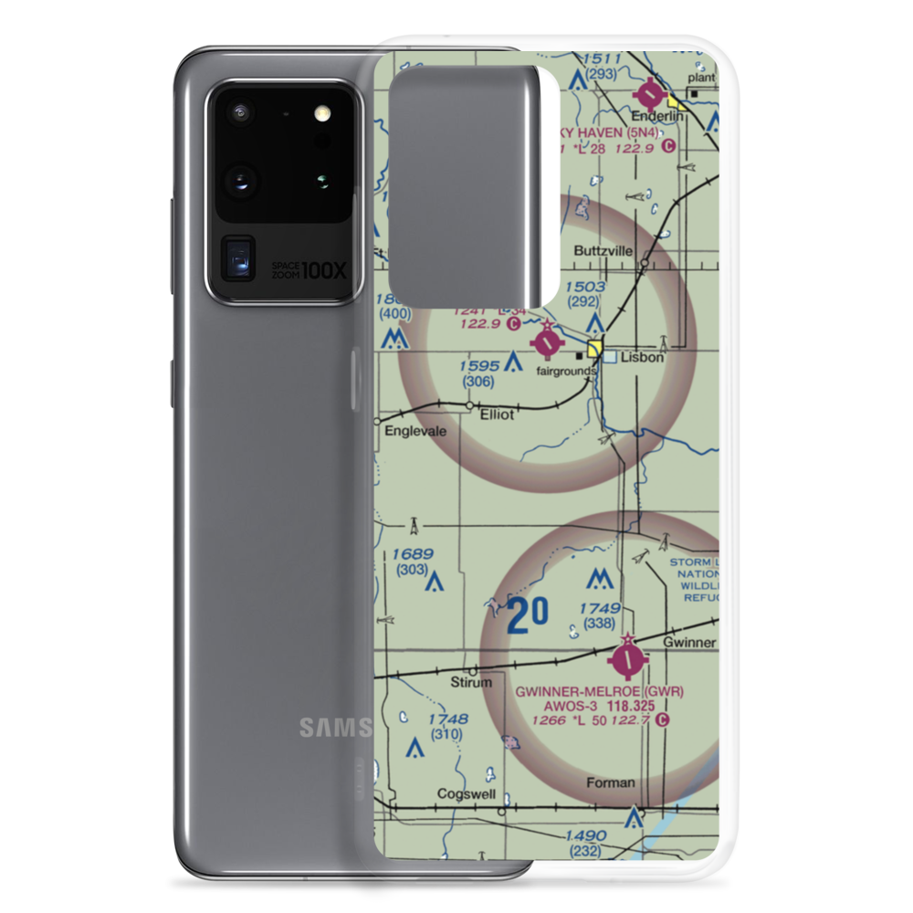 Moellenkamp Airport (63ND) VFR Sectional Samsung Case Samsung Galaxy S20 Ultra model shown