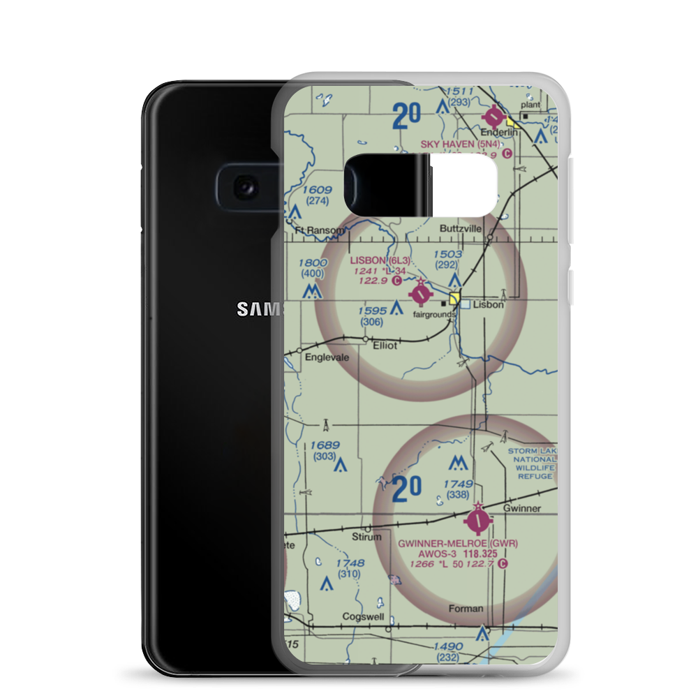 Moellenkamp Airport (63ND) VFR Sectional Samsung Case Samsung Galaxy S10e model shown