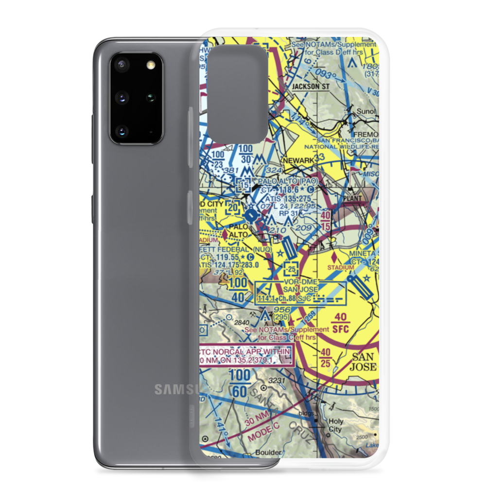Moffett Federal Airfield (NUQ) VFR Sectional Samsung Case Samsung Galaxy S20 Plus model shown