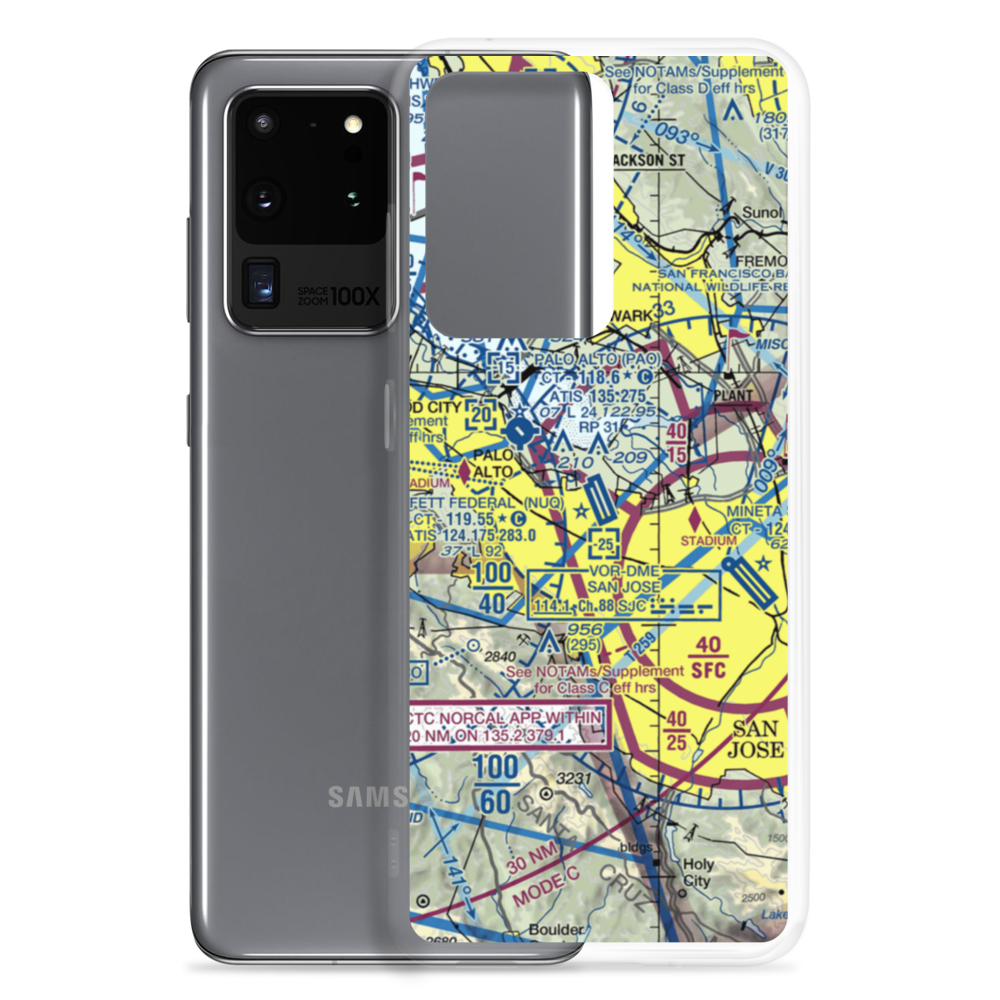 Moffett Federal Airfield (NUQ) VFR Sectional Samsung Case Samsung Galaxy S20 Ultra model shown
