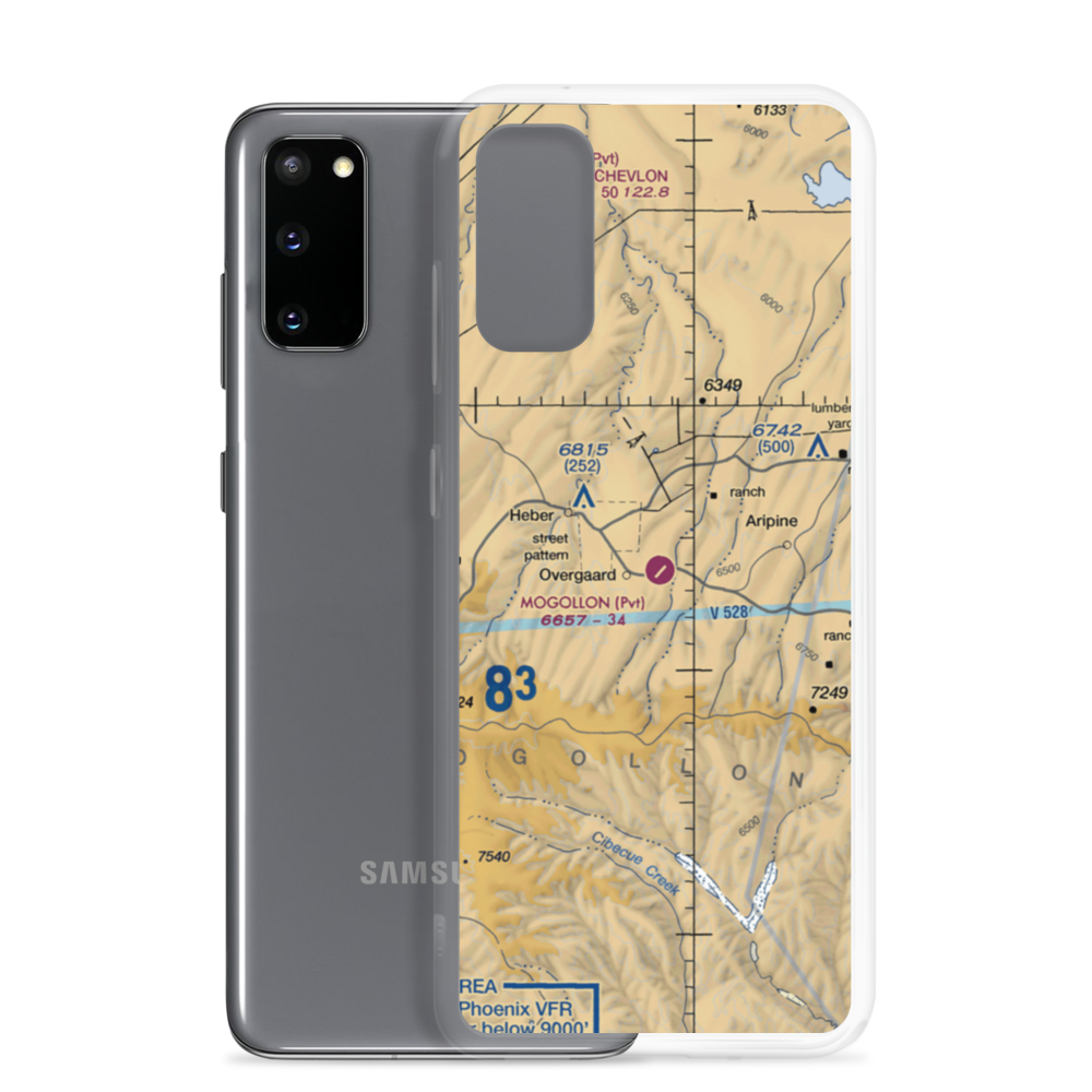 Mogollon Airpark (AZ82) VFR Sectional Samsung Case Samsung Galaxy S20 model shown