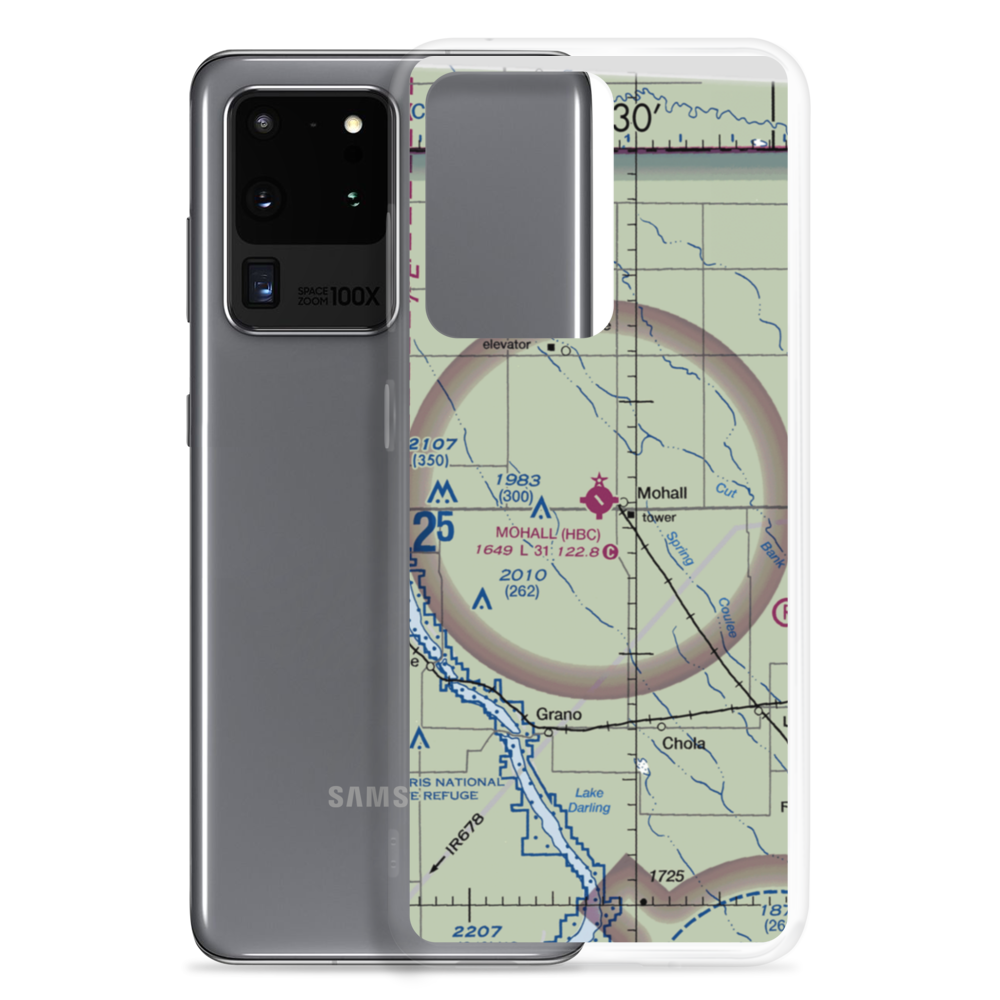 Mohall Municipal Airport (HBC) VFR Sectional Samsung Case Samsung Galaxy S20 Ultra model shown