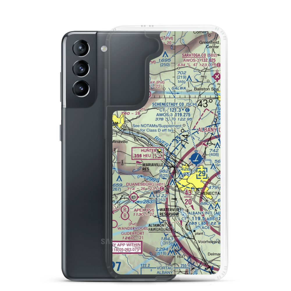 Mohawk Valley Airport (K13) VFR Sectional Samsung Case Samsung Galaxy S21 model shown