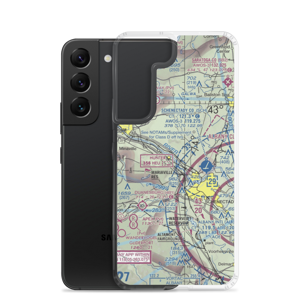Mohawk Valley Airport (K13) VFR Sectional Samsung Case Samsung Galaxy S22 model shown