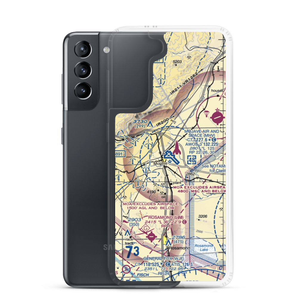 Mojave Airport (MHV) VFR Sectional Samsung Case Samsung Galaxy S21 model shown