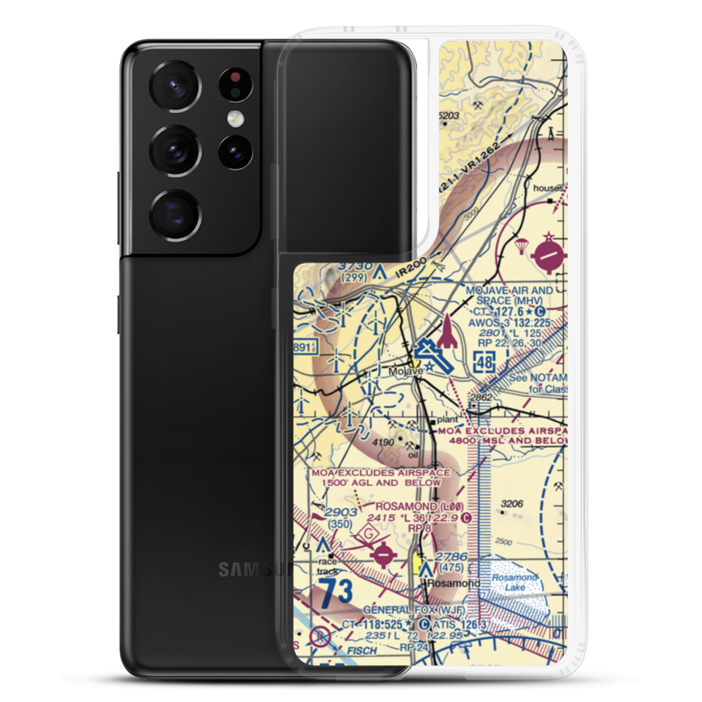 Mojave Airport (MHV) VFR Sectional Samsung Case Samsung Galaxy S21 Ultra model shown