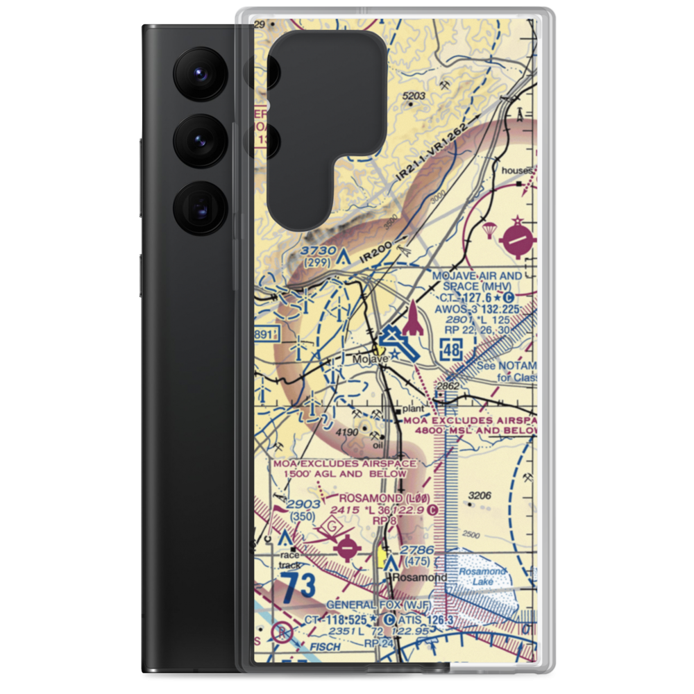 Mojave Airport (MHV) VFR Sectional Samsung Case Samsung Galaxy S22 Ultra model shown