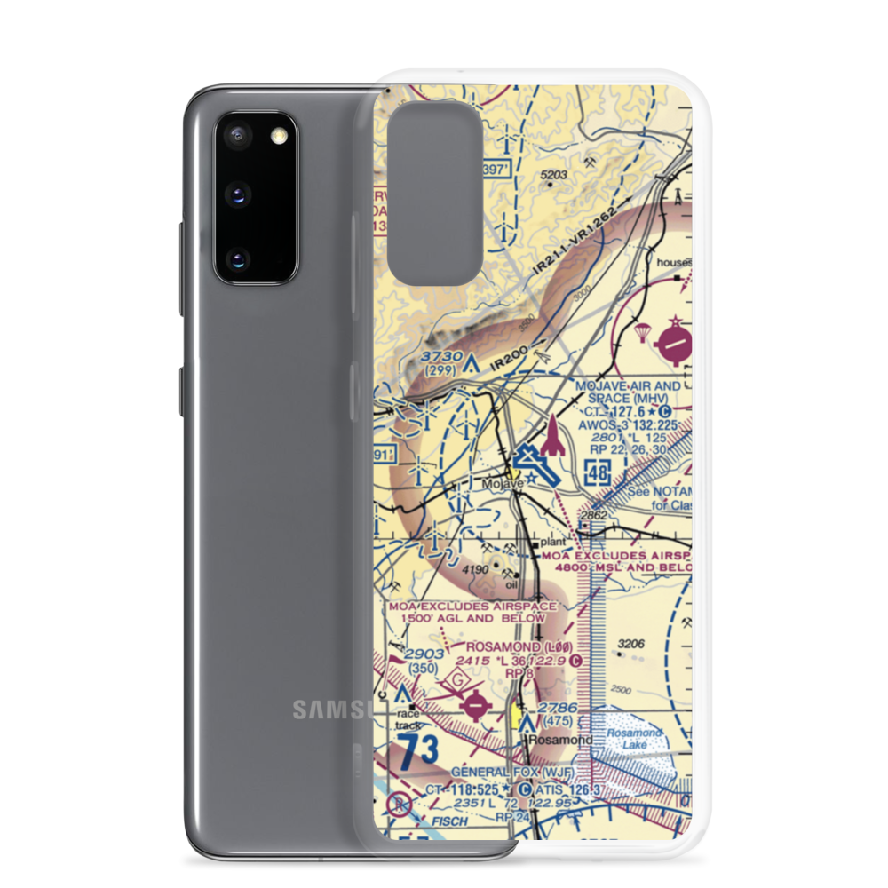 Mojave Airport (MHV) VFR Sectional Samsung Case Samsung Galaxy S20 model shown