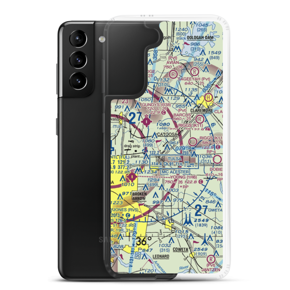 Molly's Landing Heliport (O34) VFR Sectional Samsung Case Samsung Galaxy S21 Plus model shown
