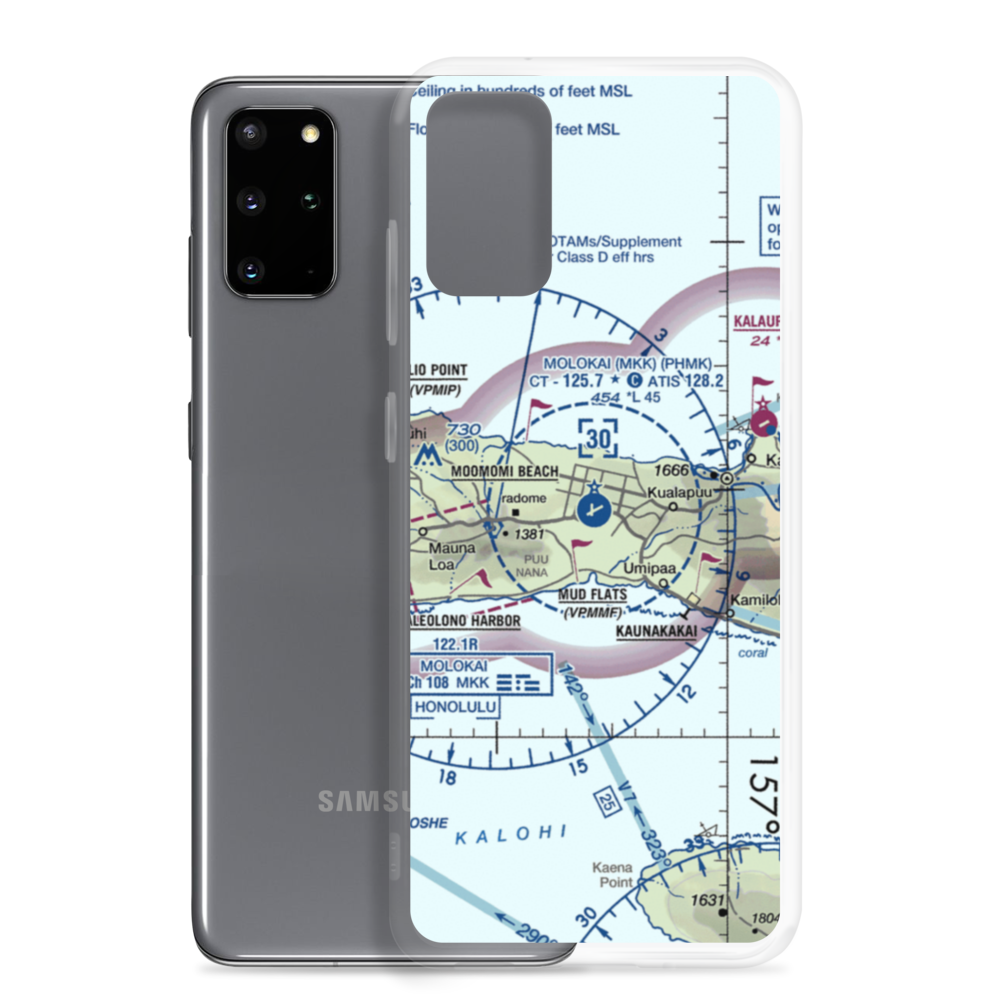 Molokai Airport (MKK) VFR Sectional Samsung Case Samsung Galaxy S20 Plus model shown
