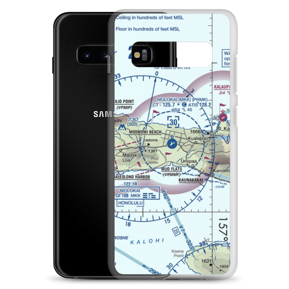 Molokai Airport (MKK) VFR Sectional Samsung Case Samsung Galaxy S10+ model shown