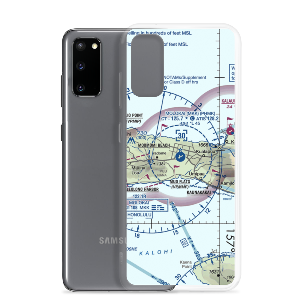 Molokai Airport (MKK) VFR Sectional Samsung Case Samsung Galaxy S20 model shown