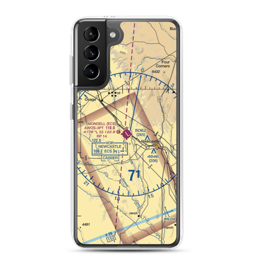 Mondell Field (ECS) VFR Sectional Samsung Case Samsung Galaxy S21 Plus model shown