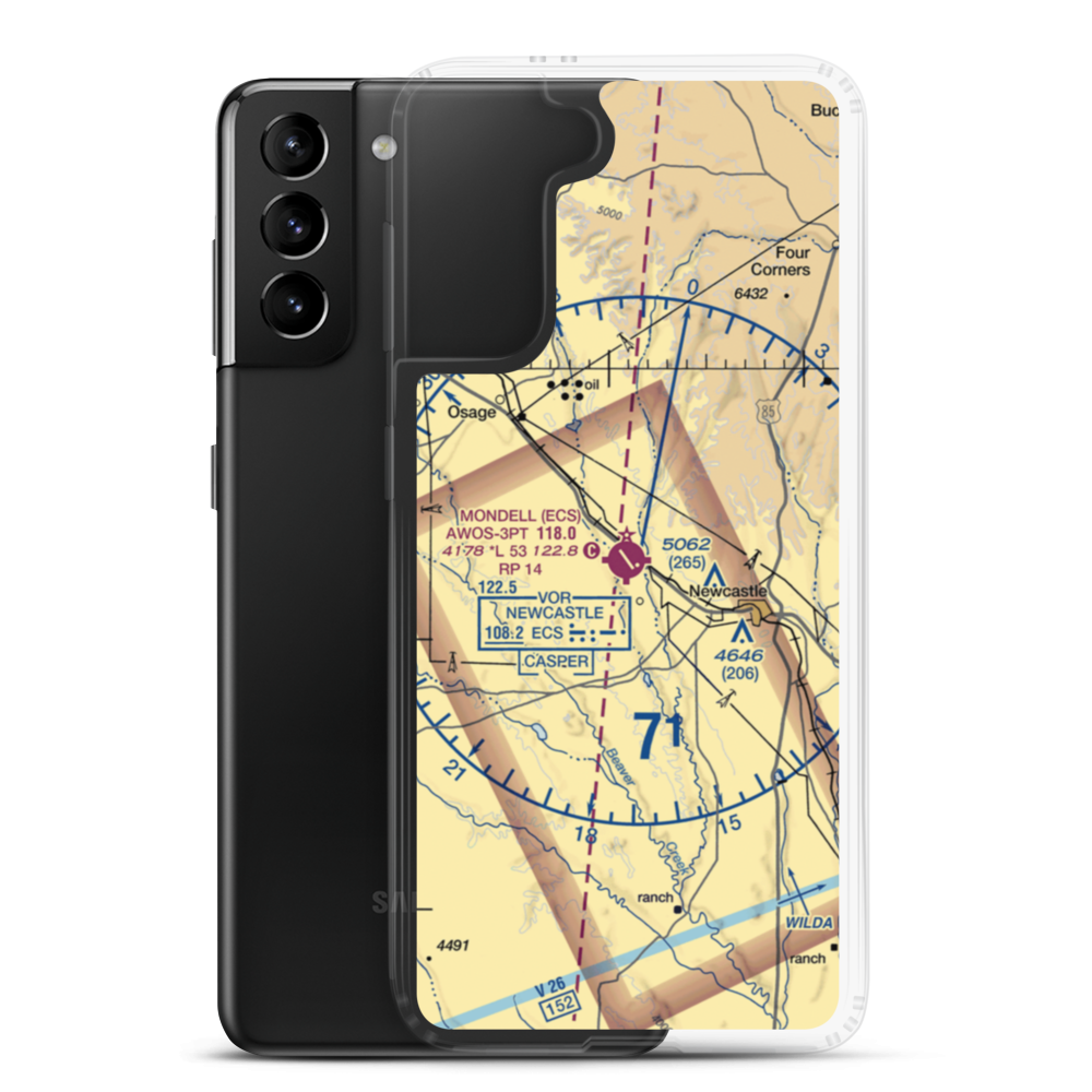 Mondell Field (ECS) VFR Sectional Samsung Case Samsung Galaxy S21 Plus model shown