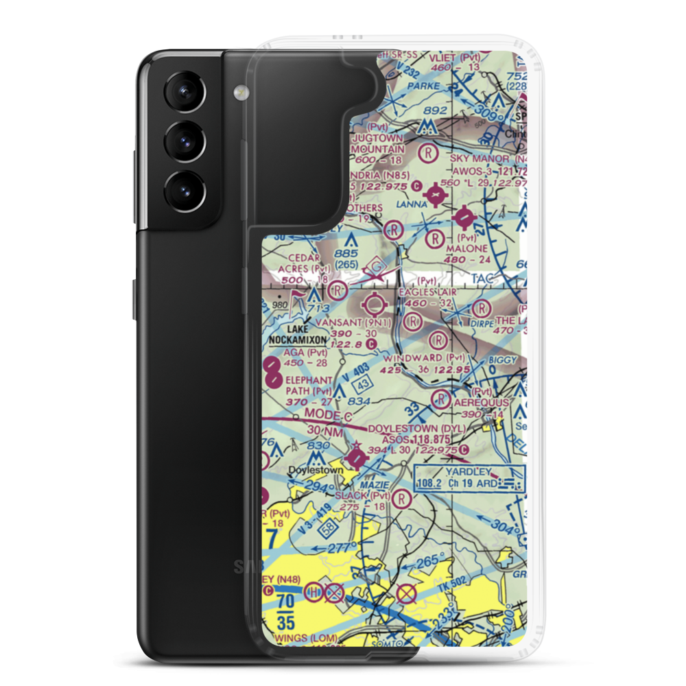 Monesmith Airport (PA05) VFR Sectional Samsung Case Samsung Galaxy S21 Plus model shown