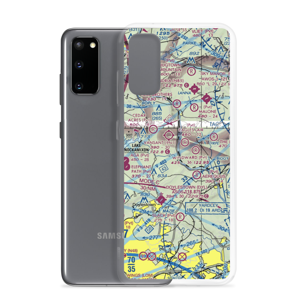 Monesmith Airport (PA05) VFR Sectional Samsung Case Samsung Galaxy S20 model shown