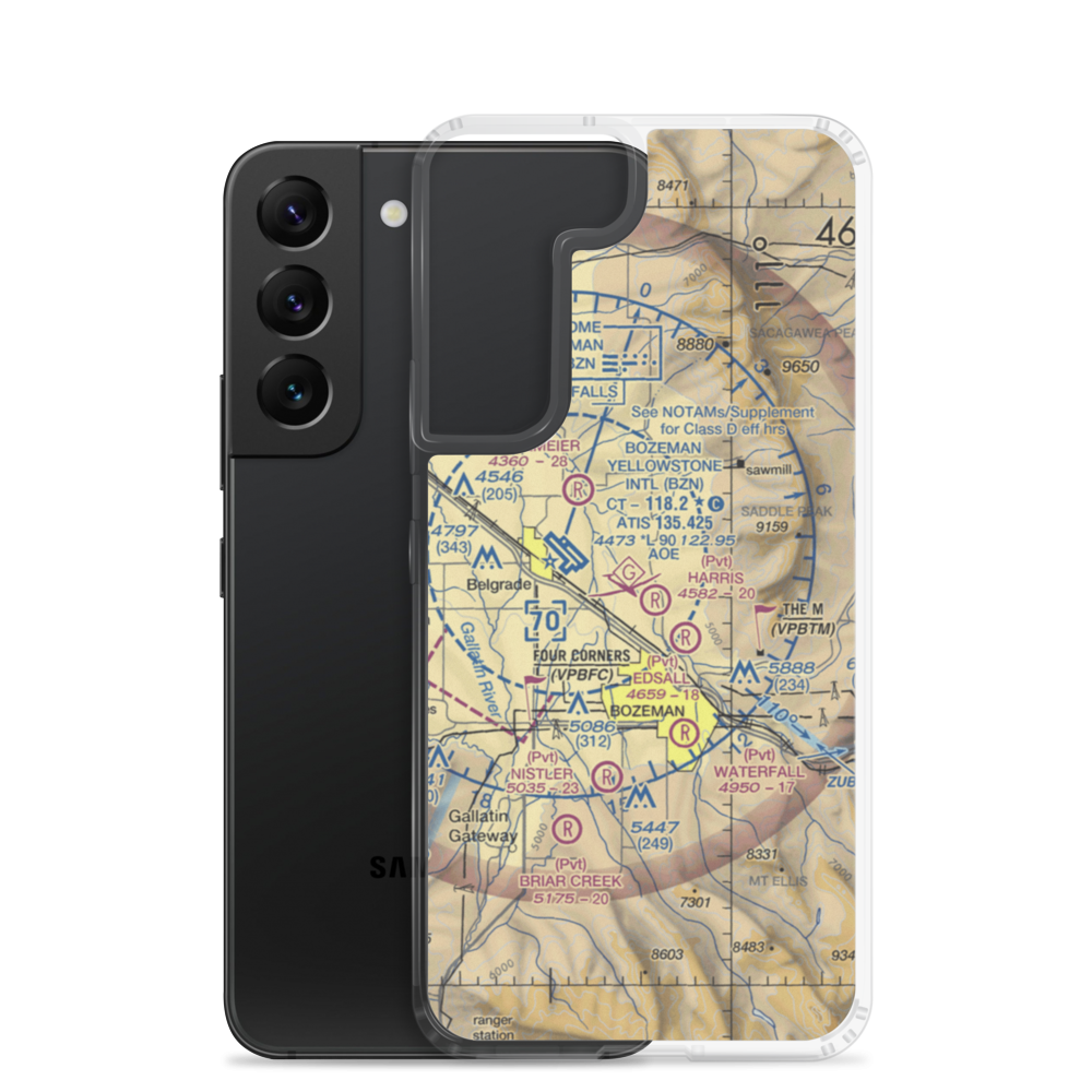 Monger Airport (9MT8) VFR Sectional Samsung Case Samsung Galaxy S22 model shown