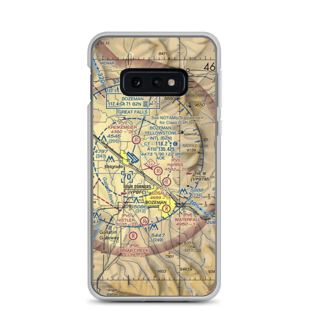 Monger Airport (9MT8) VFR Sectional Samsung Case Samsung Galaxy S10e model shown