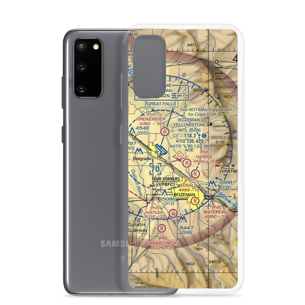 Monger Airport (9MT8) VFR Sectional Samsung Case Samsung Galaxy S20 model shown