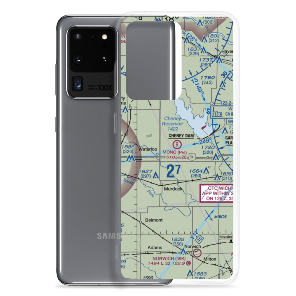 Mono Aircraft Airport (0KS7) VFR Sectional Samsung Case Samsung Galaxy S20 Ultra model shown