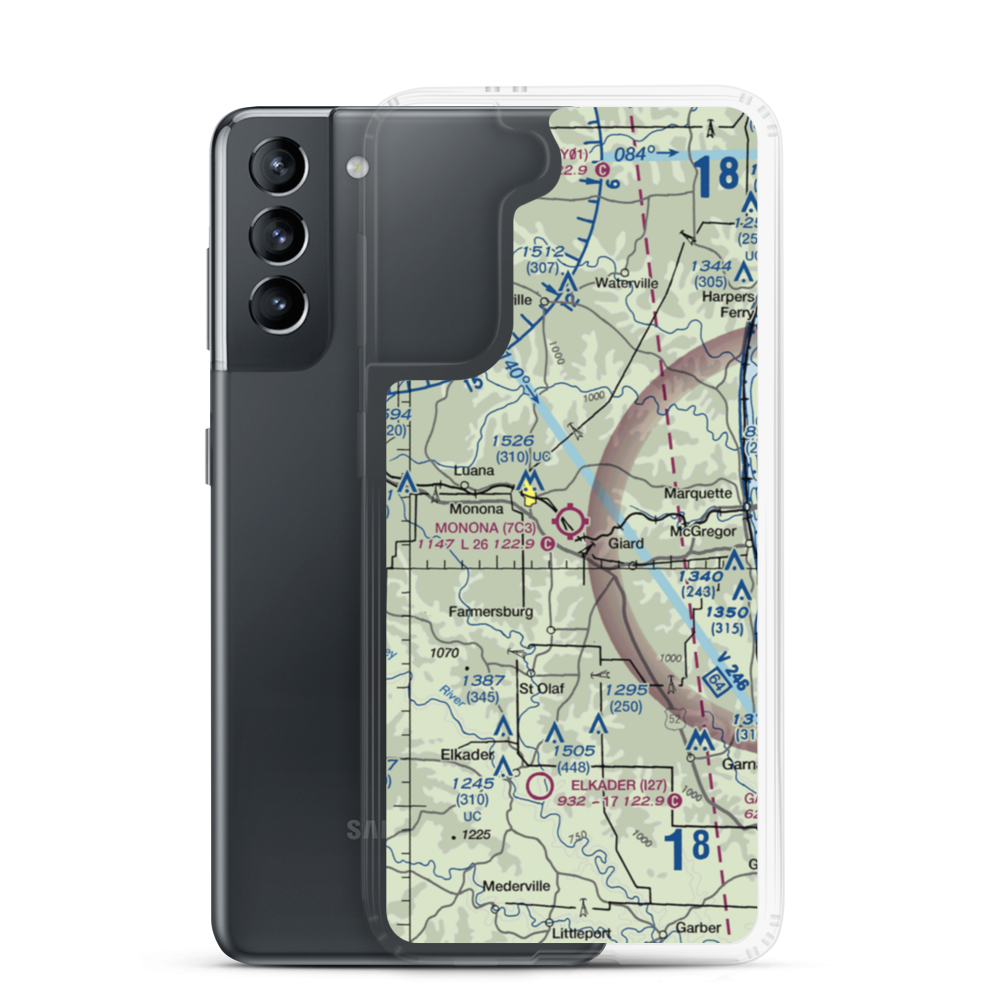 Monona Municipal Airport (7C3) VFR Sectional Samsung Case Samsung Galaxy S21 model shown