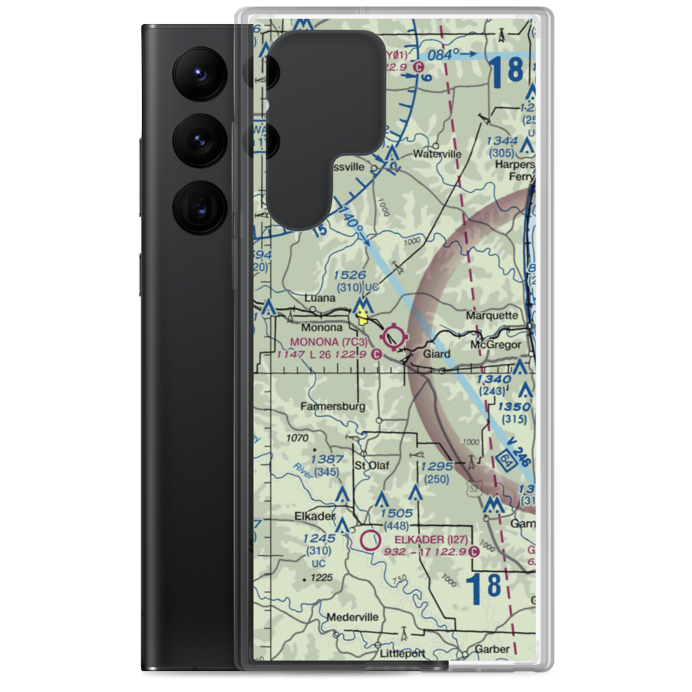Monona Municipal Airport (7C3) VFR Sectional Samsung Case Samsung Galaxy S22 Ultra model shown